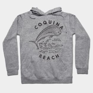 Coquina Beach, NC Summertime Vacationing Mahi Mahi Big Head Fish Hoodie